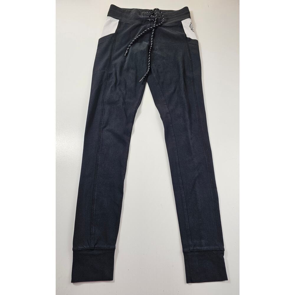 Victoria's Secret PINK black grunge colorblock leggings with Pocket y2k XS emo